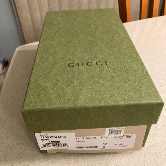 Gucci Black Leather Mules Loafers Slippers Gold Hardware EU Size 37.5 (US 7.5) - Picture 10 of 15